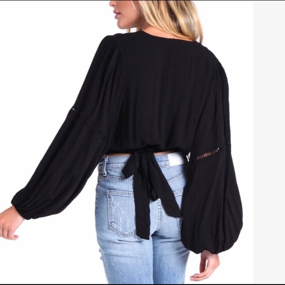 NWOT Free People Dream Girl Wrap Blouse - Picture 3 of 5